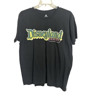Disneyland Resort Black Graphic T-shirt Size XL Checkered Disney Vacation Travel